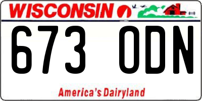 WI license plate 673ODN