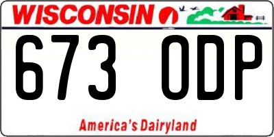 WI license plate 673ODP