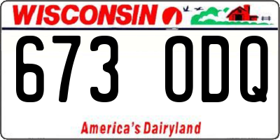 WI license plate 673ODQ