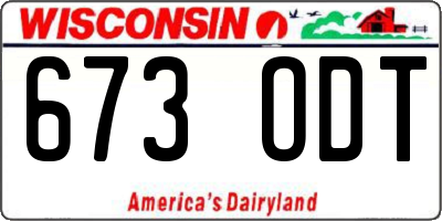 WI license plate 673ODT