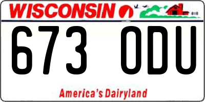 WI license plate 673ODU