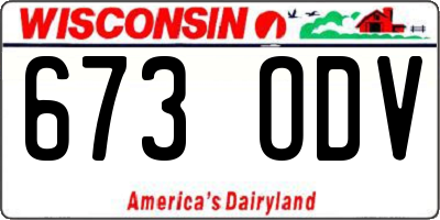 WI license plate 673ODV