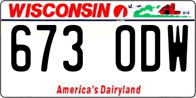 WI license plate 673ODW