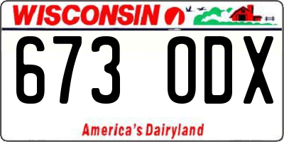WI license plate 673ODX