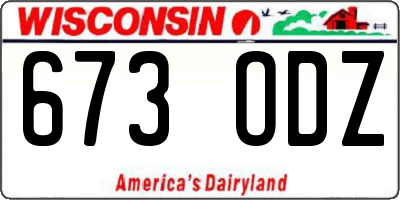 WI license plate 673ODZ