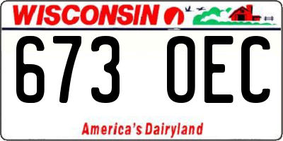 WI license plate 673OEC