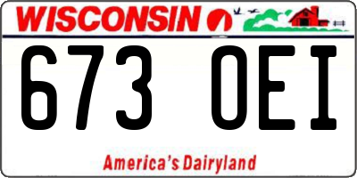 WI license plate 673OEI