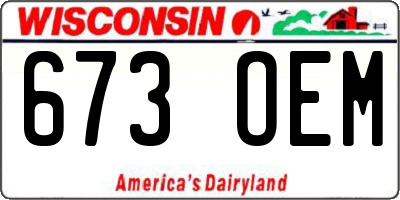 WI license plate 673OEM