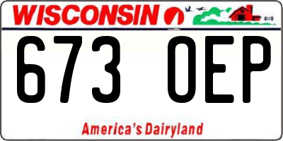 WI license plate 673OEP