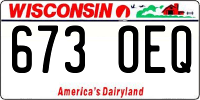 WI license plate 673OEQ