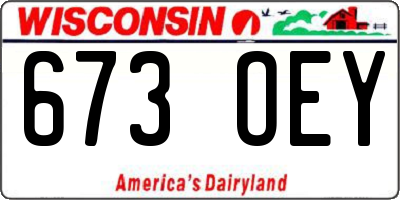 WI license plate 673OEY