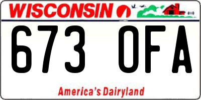 WI license plate 673OFA