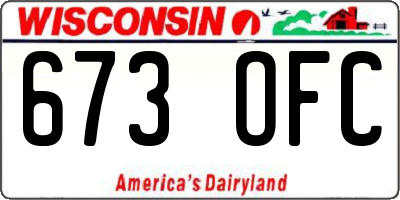 WI license plate 673OFC