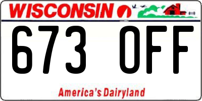 WI license plate 673OFF