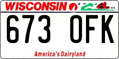 WI license plate 673OFK