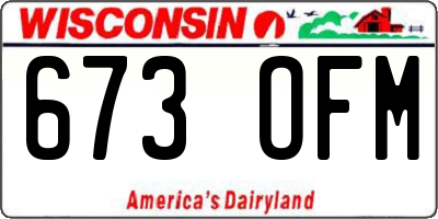 WI license plate 673OFM