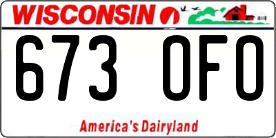 WI license plate 673OFO