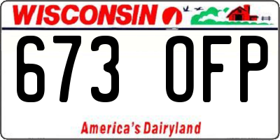 WI license plate 673OFP