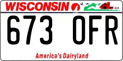 WI license plate 673OFR