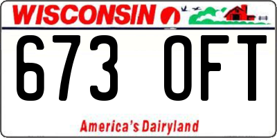 WI license plate 673OFT