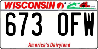 WI license plate 673OFW