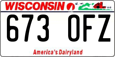 WI license plate 673OFZ