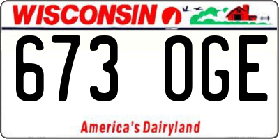WI license plate 673OGE