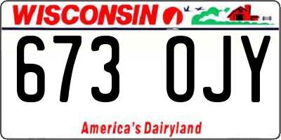 WI license plate 673OJY