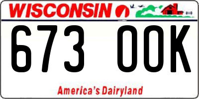 WI license plate 673OOK