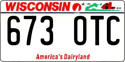 WI license plate 673OTC