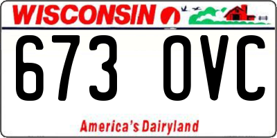 WI license plate 673OVC
