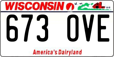 WI license plate 673OVE