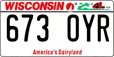 WI license plate 673OYR