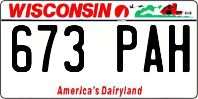 WI license plate 673PAH