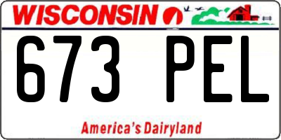 WI license plate 673PEL