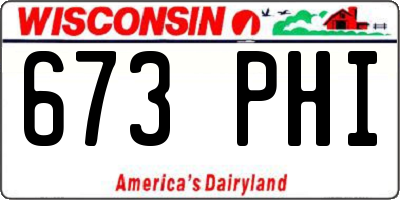 WI license plate 673PHI