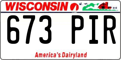 WI license plate 673PIR