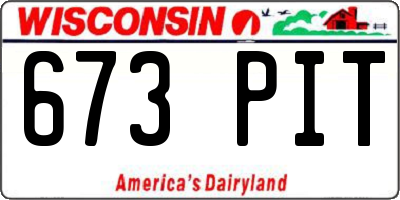 WI license plate 673PIT