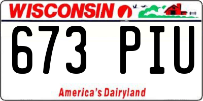 WI license plate 673PIU