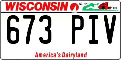 WI license plate 673PIV