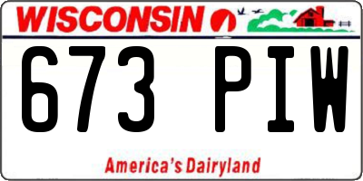 WI license plate 673PIW