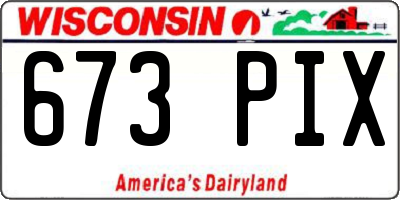 WI license plate 673PIX