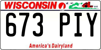 WI license plate 673PIY