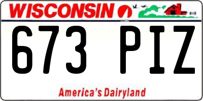 WI license plate 673PIZ