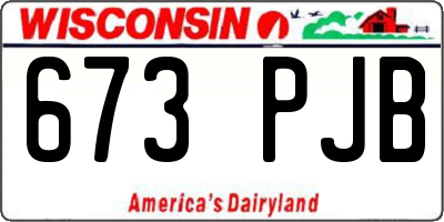 WI license plate 673PJB