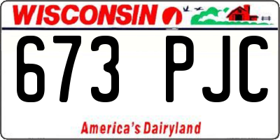 WI license plate 673PJC
