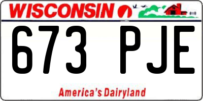 WI license plate 673PJE