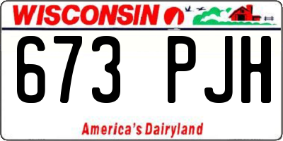 WI license plate 673PJH