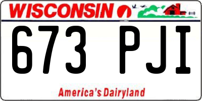 WI license plate 673PJI