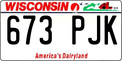 WI license plate 673PJK